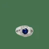 Bague Or Blanc, Saphir et Diamants