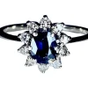 Bague or blanc saphir et diamants