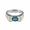 Bague or blanc Saphir et Diamants