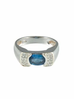 Bague or blanc Saphir et Diamants