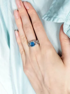 BAGUE OR BLANC SAPHIR ET DIAMANTS