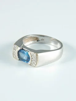 Bague or blanc Saphir et Diamants