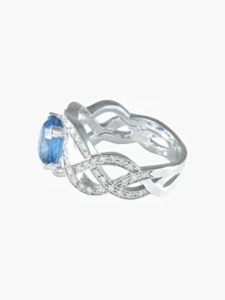 BAGUE OR BLANC SAPHIR ET DIAMANTS