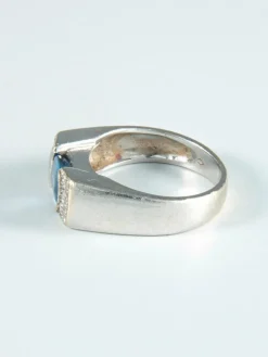 Bague or blanc Saphir et Diamants