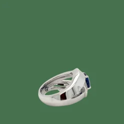 Bague Or Blanc, Saphir et Diamants