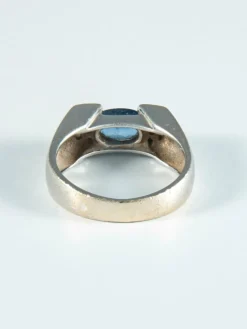 Bague or blanc Saphir et Diamants