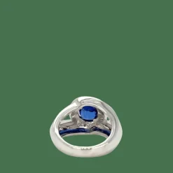 Bague Or Blanc, Saphir et Diamants