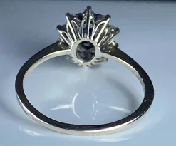 Bague or blanc saphir et diamants