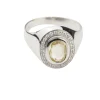 Bague Or blanc Saphir Jaune Diamants