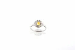 Bague Or blanc Saphir jaune Diamants