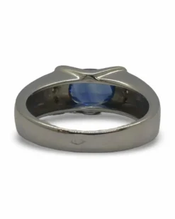 Bague or blanc saphir non-chauffé