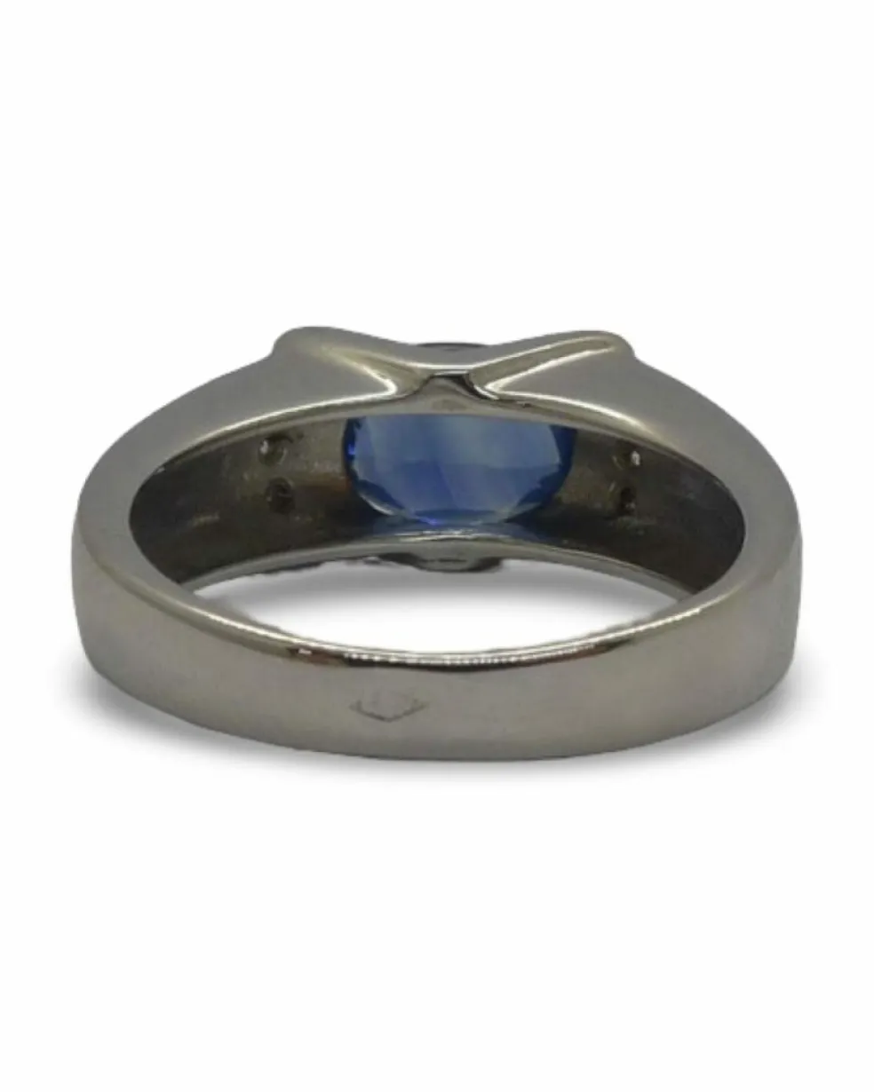 Bague or blanc saphir non-chauffé