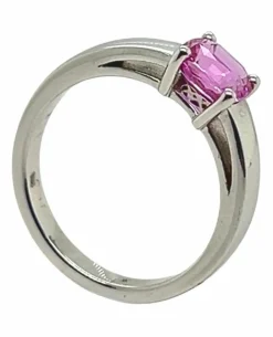 Bague Or Blanc Saphir Rose