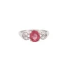 Bague or blanc saphir rose diamants