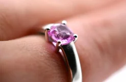 Bague Or Blanc Saphir Rose