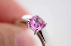 Bague Or Blanc Saphir Rose