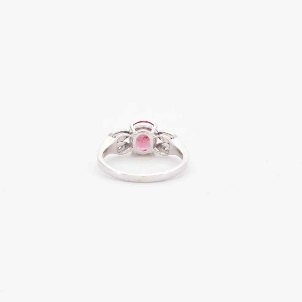 Bague or blanc saphir rose diamants