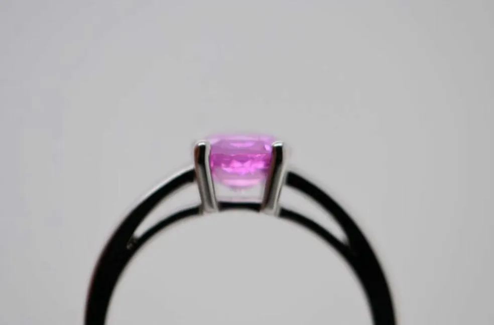 Bague Or Blanc Saphir Rose