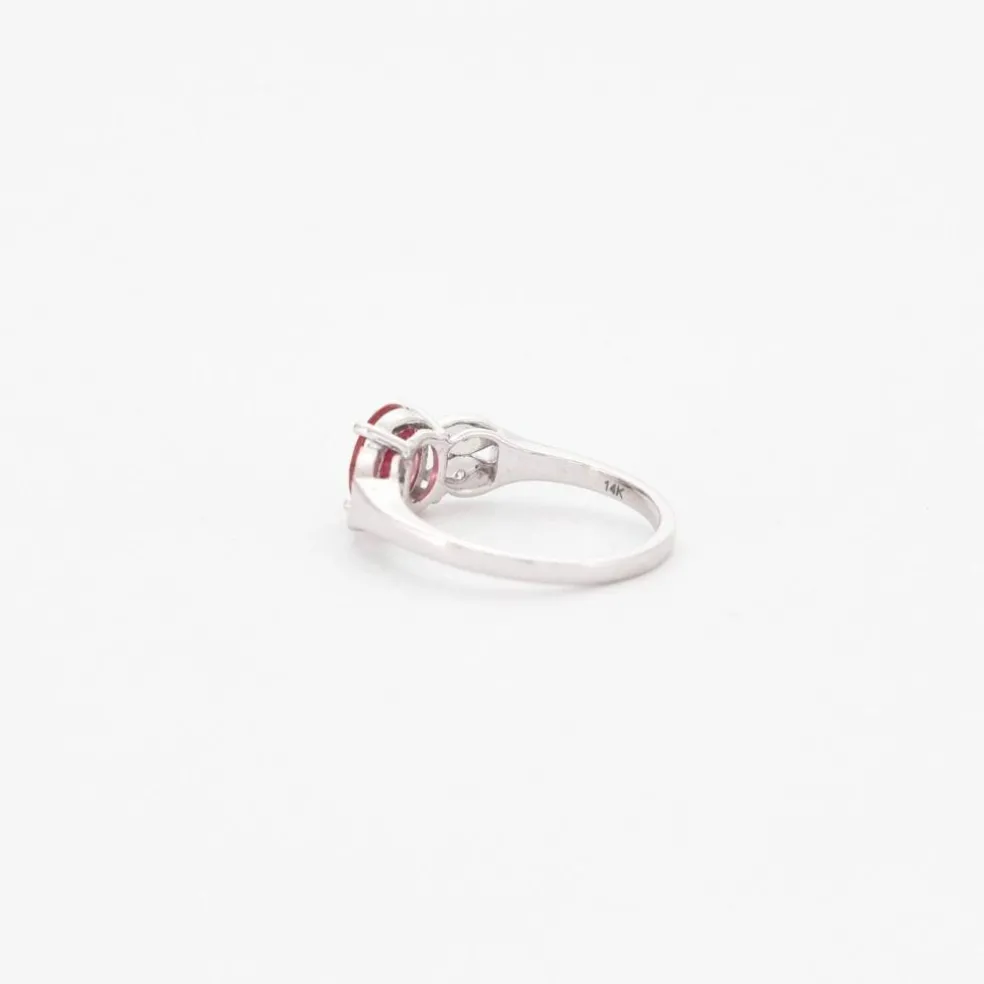 Bague or blanc saphir rose diamants