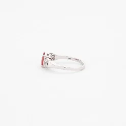 Bague or blanc saphir rose diamants