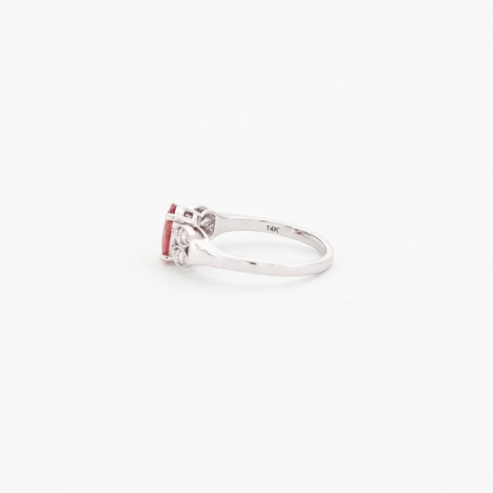 Bague or blanc saphir rose diamants