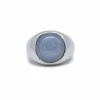 Bague or blanc, saphir étoilé