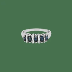 Bague or blanc saphirs