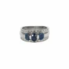 Bague Or Blanc Saphirs Diamants