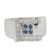 Bague Or blanc Saphirs Diamants
