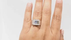 Bague Or blanc Saphirs Diamants