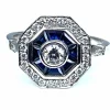 Bague Or blanc Saphirs et Diamants