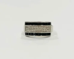 Bague or blanc saphirs et diamants