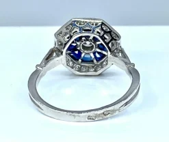 Bague Or blanc Saphirs et Diamants