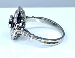 Bague Or blanc Saphirs et Diamants