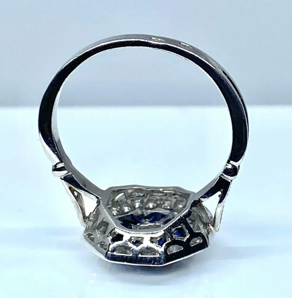 Bague Or blanc Saphirs et Diamants
