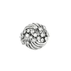 Bague or blanc sertie de diamants naturels