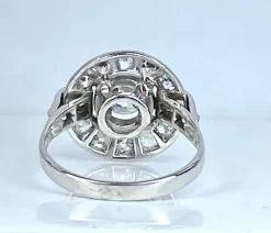 Bague or blanc sertie de diamants, époque 1900/1930