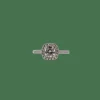 Bague or blanc sertie d'un diamant GIA et diamants naturels