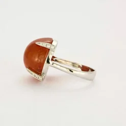 Bague or blanc spessartite