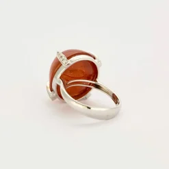 Bague or blanc spessartite