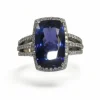 Bague Or blanc Tanzanite Diamants