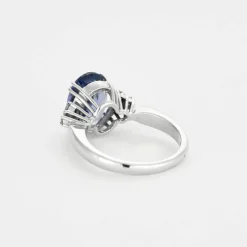 Bague or blanc tanzanite diamants