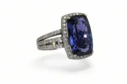 Bague Or blanc Tanzanite Diamants