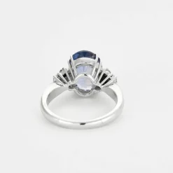 Bague or blanc tanzanite diamants
