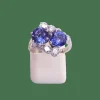 Bague or blanc toi et moi tanzanites et diamants