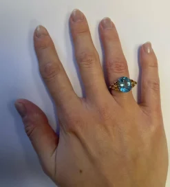 Bague Or blanc Topaze Citrine
