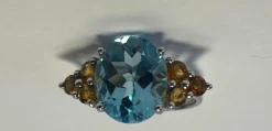 Bague Or blanc Topaze Citrine
