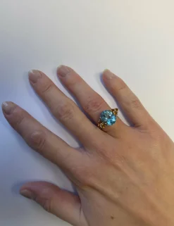 Bague Or blanc Topaze Citrine
