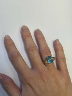 Bague Or blanc Topaze Citrine