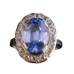 Bague Or blanc, Topazes & pierres blanches